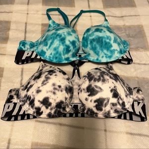 Victoria’s Secret PINK Set of 2 Tye Dye Push-Up Bras 36B